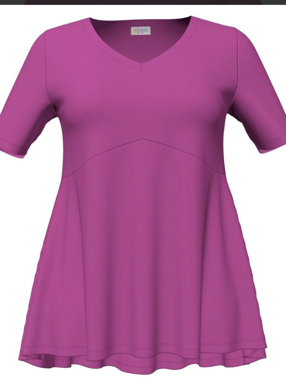 LuLaRoe Jana  XL V-Neck Short Sleeve Tunic - Magenta Pink